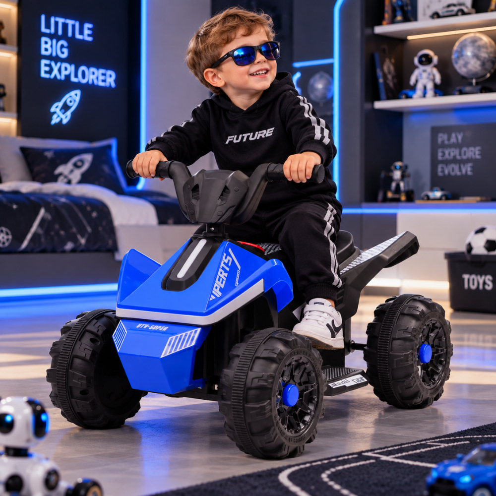 Carrinho de Passeio Infantil 6V Unitoys Quadriciclo Eletrico Sons e Luzes Farol Led — imagem 2 de 2