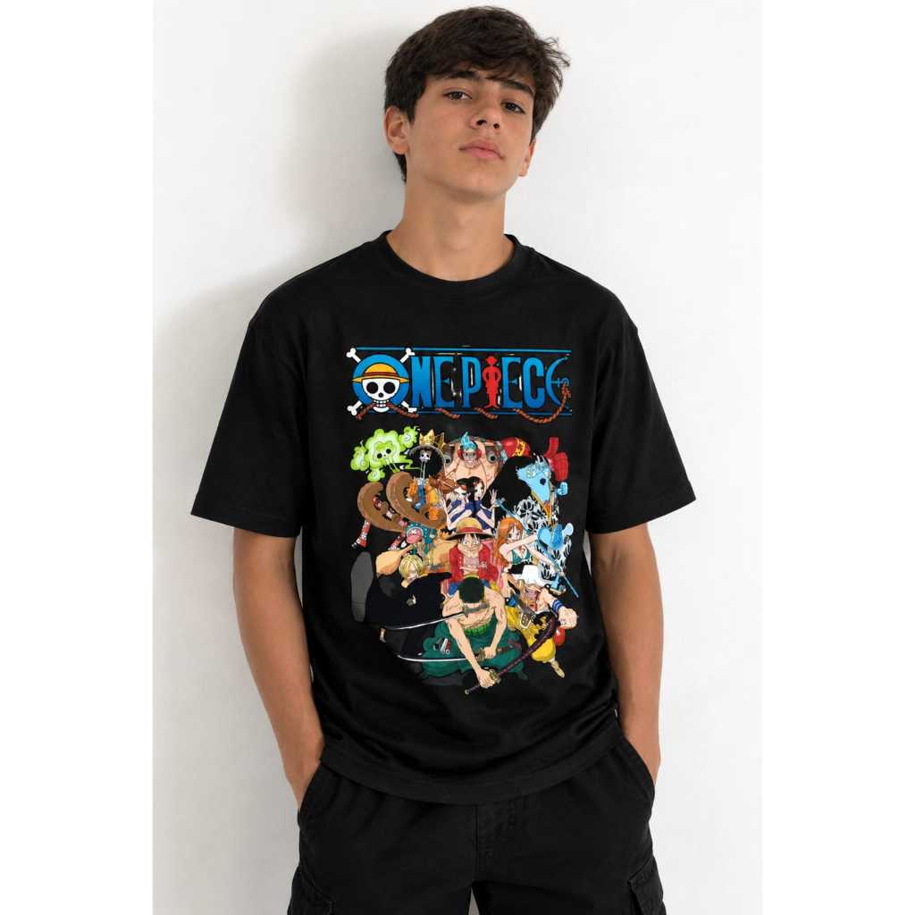 Camiseta One Piece Anime Unissex Estampa Full Premium 100% Algodão Masculina e Feminina Diversas Cores Adulta e Infantil