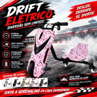 Triciclo Elétrico Drift 3 Velocidades 250w/350w Bluetooth Led Infantil e Adulto