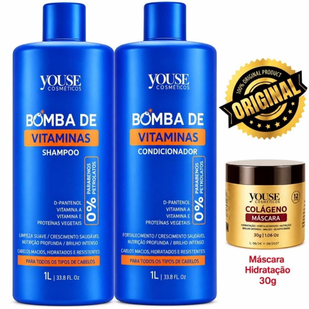 Kit Youse Bomba Vitaminas Shampoo E Condicionador 2l