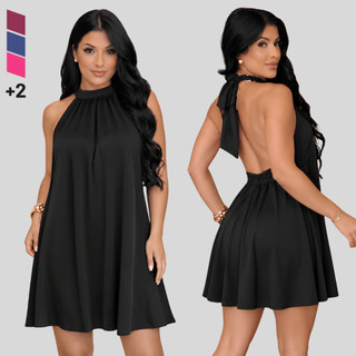 Vestido Feminino Estiloso Costa Nua Vestido Confortavel Elegante de Festa