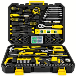 Kit 156 Peças Jogo de Ferramentas Cromo Vanádio Titanium Platina com Maleta