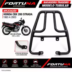 Bagageiro - Suporte Para Báu Cbx 200 Strada Preto Fortuna