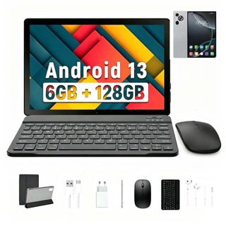 Tablet 6GB RAM 512GB ROM Android com capa protetora, 10.1 polegadas, câmera de 32 MP + 50 MP, 8000mAh