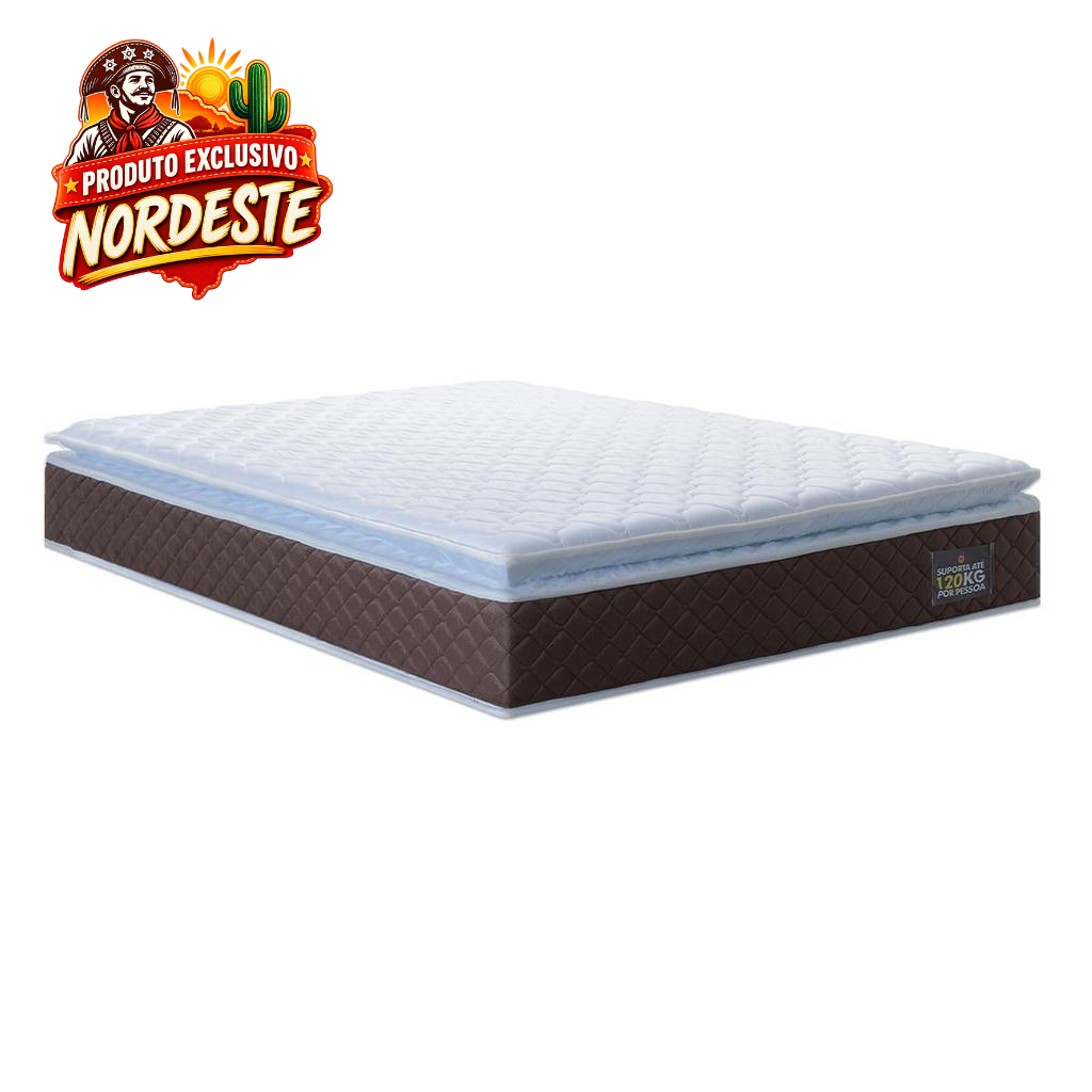 Colchão de Espuma D33 Pillow Top Ortopédico Comfort Luxo Casal 138cm