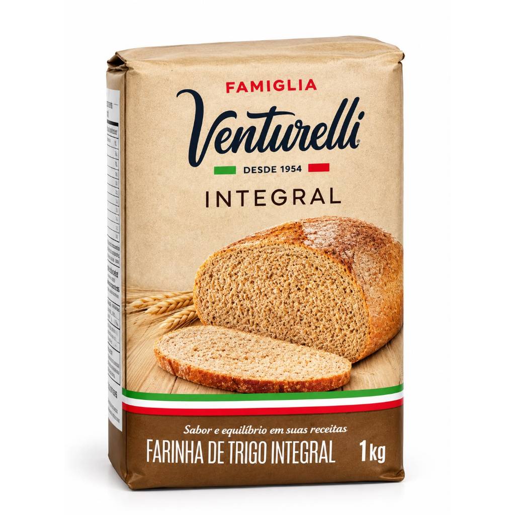 FARINHA DE TRIGO VENTURELLI INTEGRAL – PACOTE DE 1KG