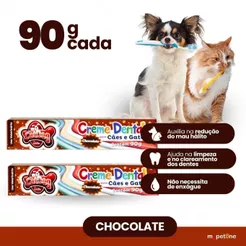 Kit 2 Creme Dental Chocolate CatDog & Cia para Cães e Gatos - 90g
