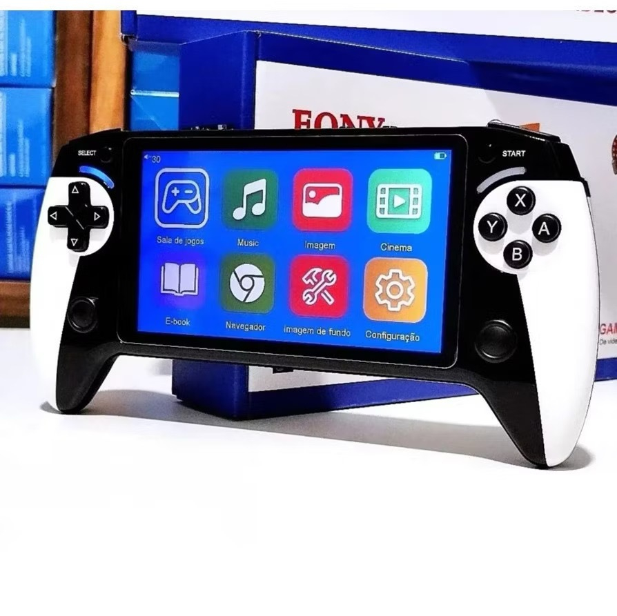 Video Game Console Portátil 16GB 10000 Jogos Retrô 5.5 Polegadas Display de Alta Definição