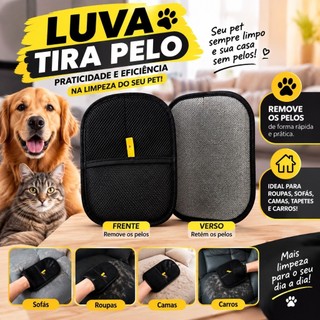 Luva Tira Pelo Pet Cães  Gatos Removedor de Pelos para Sofa Roupas Tapetes e Estofados Fácil uso
