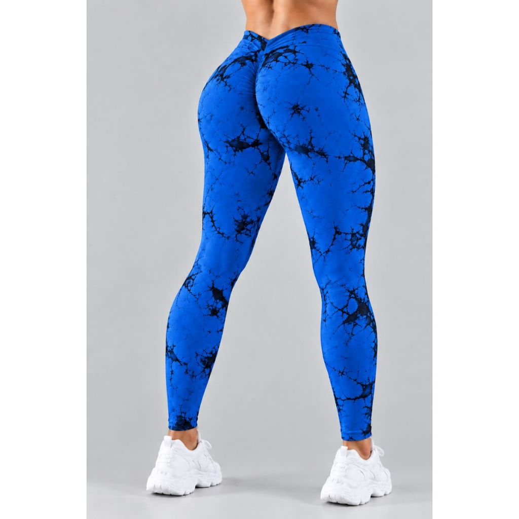 Calça Legging Yoga Tie Dye Empina Bumbum, Zero Transparência Academia Feminina Esportiva Sem Costura