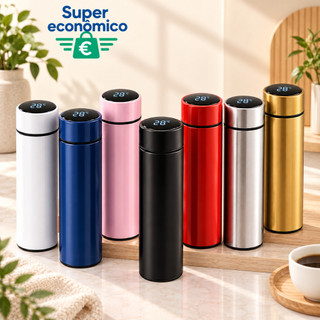 Garrafa Térmica Inteligente com Display de Temperatura, Garrafa de Aço Inox com Isolamento a Vácuo, para Bebidas Quentes