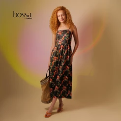 Lovito Bossa | Vestido Longo Moda Casual Tropical em Linha A Feminino DRB477BRL507
