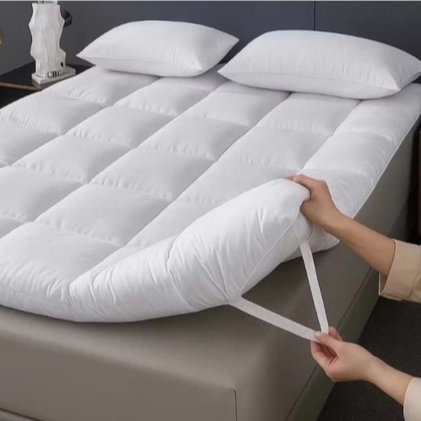 Pillow top cama Solteiro Casal queen branco liso 400 Fios com elastico Conforto