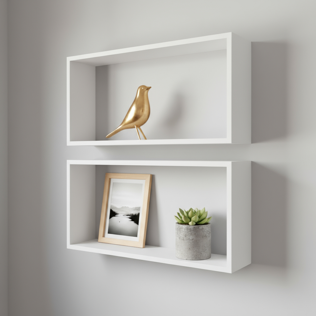 Kit 02 Nichos MDF 50X25cm com 15cm de Profundidade Sala Quarto Decoração Banheiro Área de Serviço