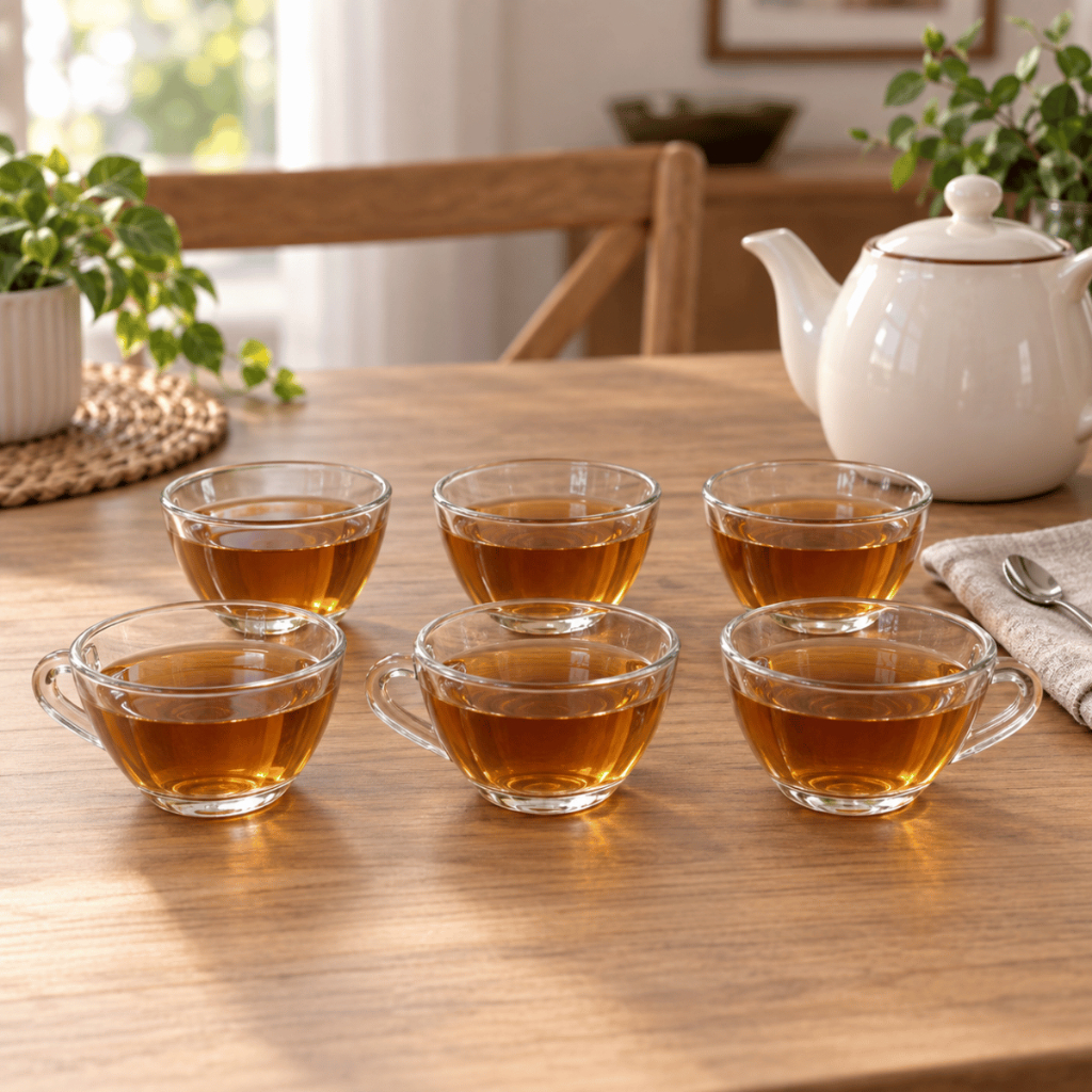 Jogo de Xícara 06 PEÇAS 90ml BRASILIA Cafe Cha Bebidas Quentes Vidro Xicaras Transparente Cristal