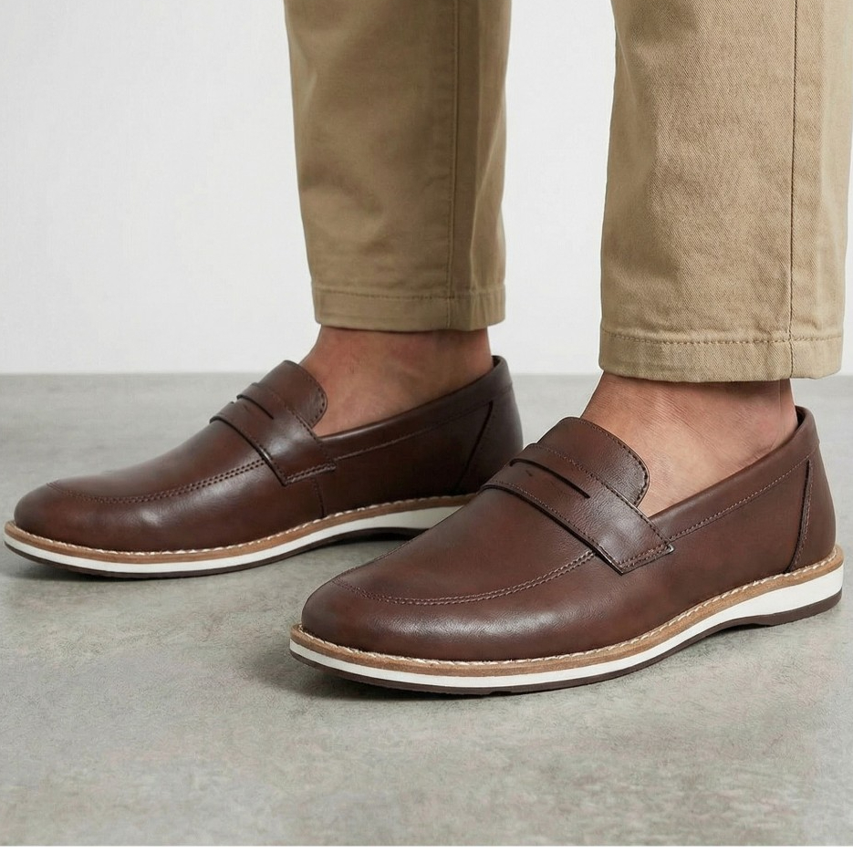 Sapatenis Mocassim Casual Masculino Loafer Confortável Social Sapato Mule Couro Trabalho Casamento Elegante Oxford Derby