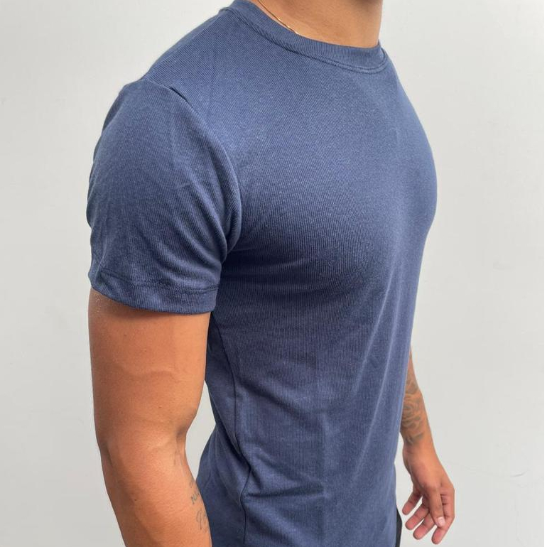 AMERICANA MANGA CURTA MASCULINA  CANELADA/CAMISETA BASICA/CAM CANELADA