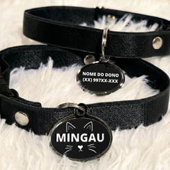 Coleira Para Gato Com Nome e Telefone Gravação Grátis Personalizada