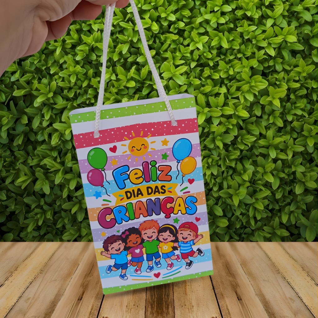 Sacolinha Surpresa Personalizada DIA DAS CRIANÇAS - Lembrancinha para Festa (PEGUE E MONTE)