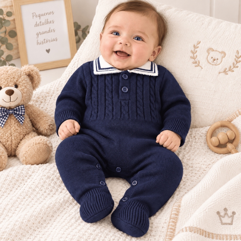 roupa bebe menino tricô Caio