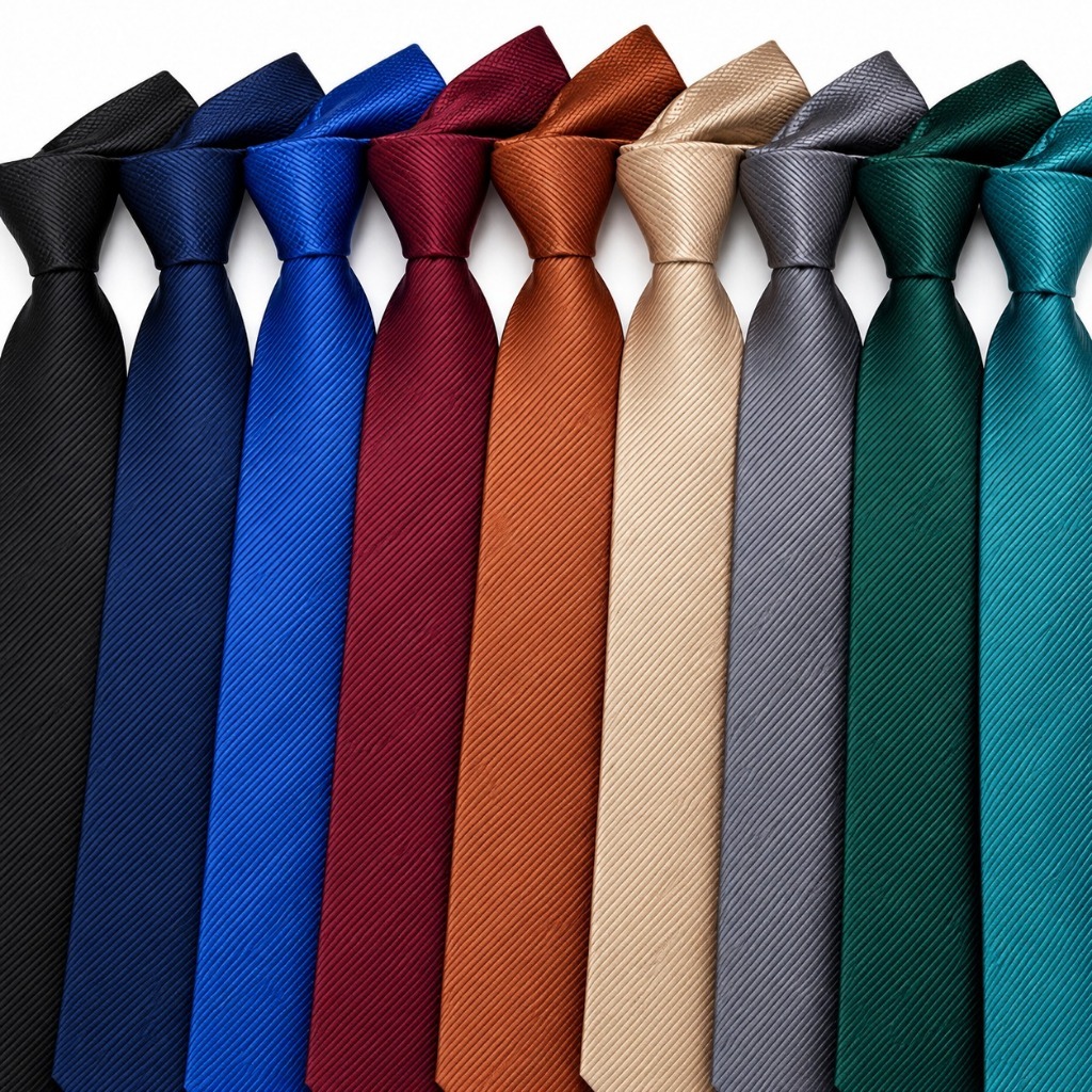 Gravata Masculina Slim Social Falso Liso Textura Riscada, Sarja com Toque Macio e Elegante 155cm