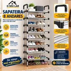 5/8 Andares Sapateira Organizador Vertical Prateleira Multiuso Aço Cromado Desmontável