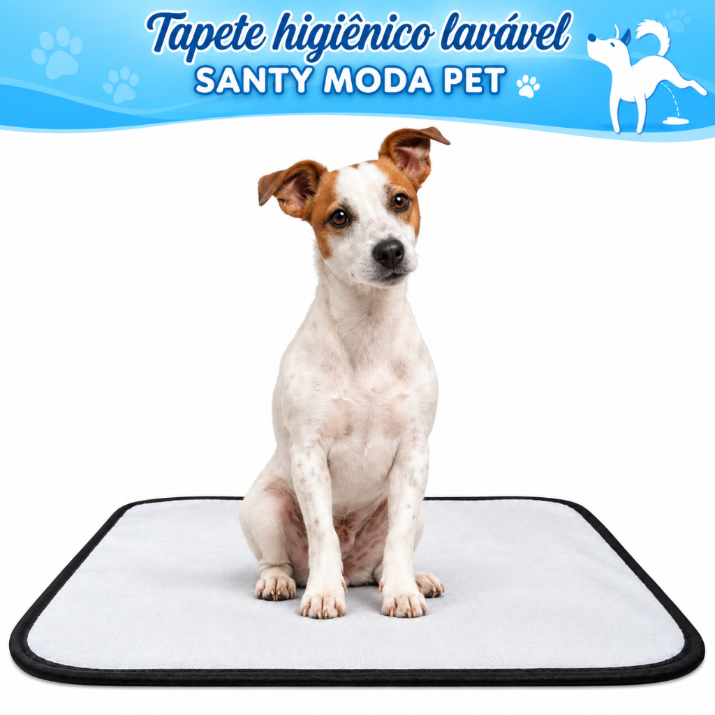 Tapete higiênico lavável cachorro, P, Tam. 60 x 50 cm, reutilizável não vaza xixi, 1Un.