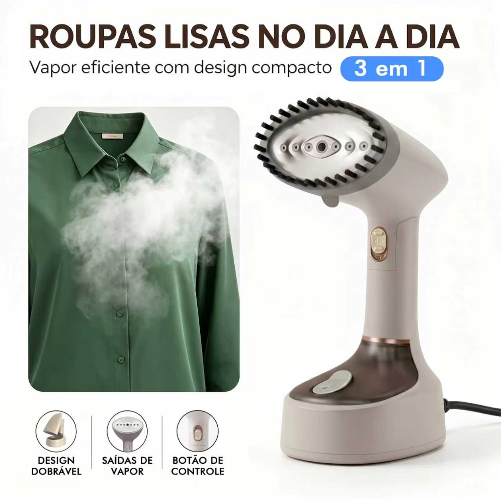 COIBEU Passadeira a Vapor Portátil Dobrável 1600W 127V Vaporizador de Roupas Compacto