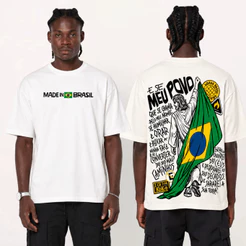 Camiseta Oversized Unissex Streetwear Blusa Estilosa Made in Brasil 100% Algodão Premium