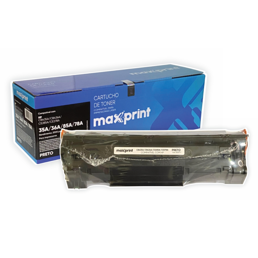Toner compatível HP 35A, 36A, 85A, 78A | Cartucho Preto Para Impressoão à Laser - Maxprint