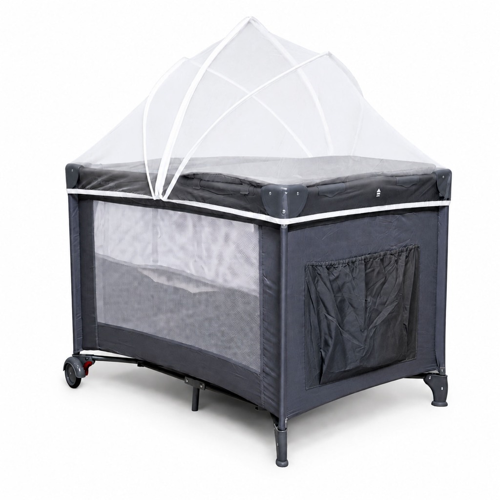 Berço Cercado Infinity Premium Baby Gray/Cinza Desmontável