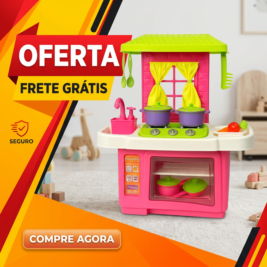 Cozinha De Brinquedo Infantil Casinha Mini Chef Fogaozinho Com Forno Acessorios Comidinha Presente Educativo