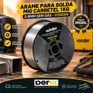 ARAME DE SOLDA MIG 0,8mm 1kg SEM GÁS VONDER