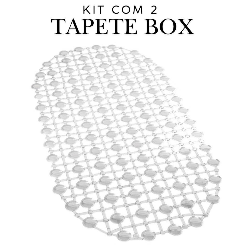 Kit 2 Tapetes para box antiderrapante oval - Tapete para banho pvc