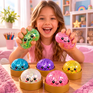Squishy Antiestresse Sensorial Macio Com Glitter Surpresa Colecionável Slow Rising Dumpling Fidget Toy