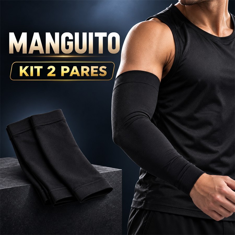 Manguito Esportivo para Braço Unissex Kit 2 Pares Corrida Ciclismo e Moto
