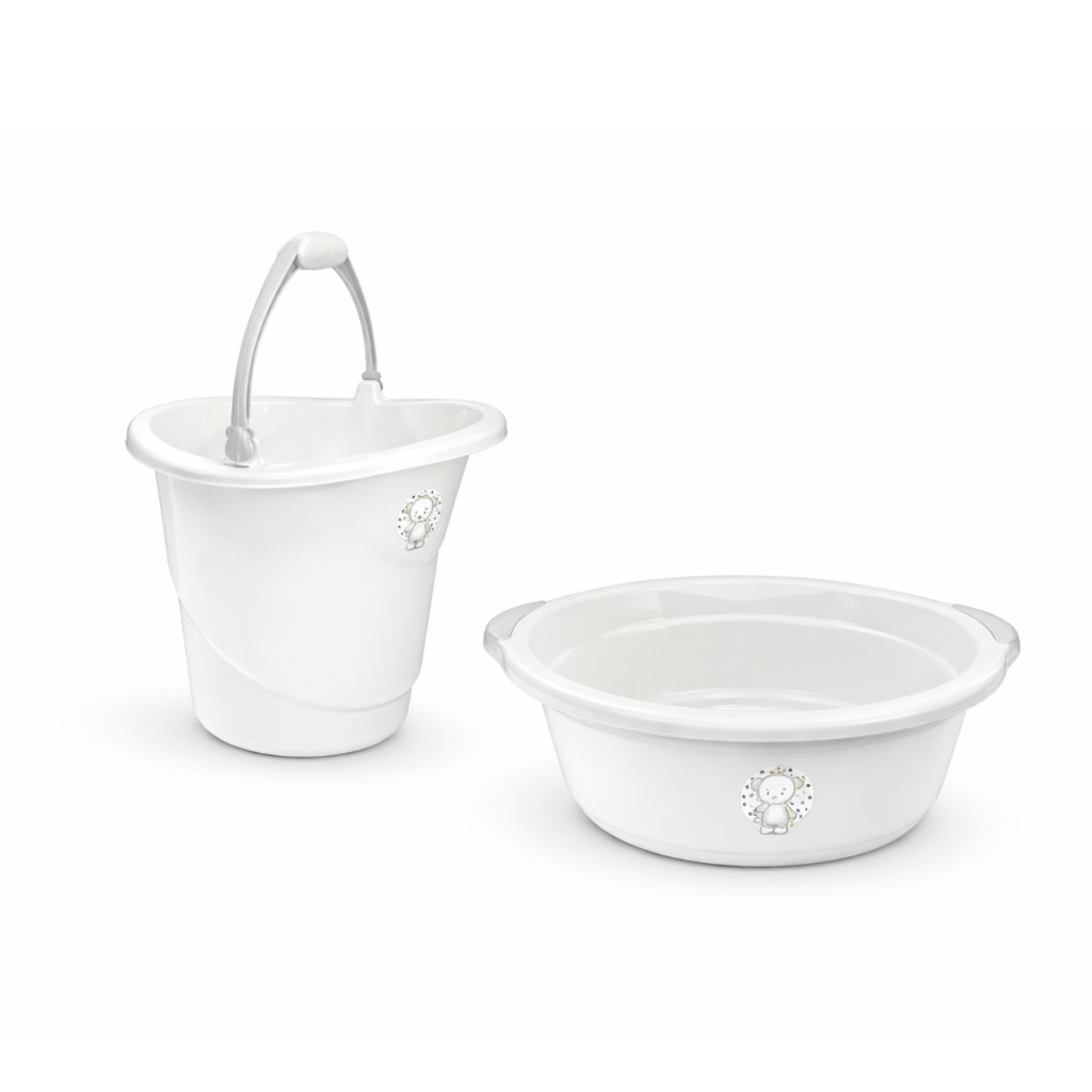 Kit Infantil Bacia 15L + Balde 13L | Fofura Branco | Cajovil | Higienização | Unitario ou Kit Completo — imagem 2 de 2