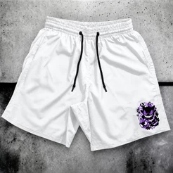 Bermuda Masculina Short Mauricinho Branca Gengar Esportiva Antiodor Academia Basquete Corrida Leve Tactel