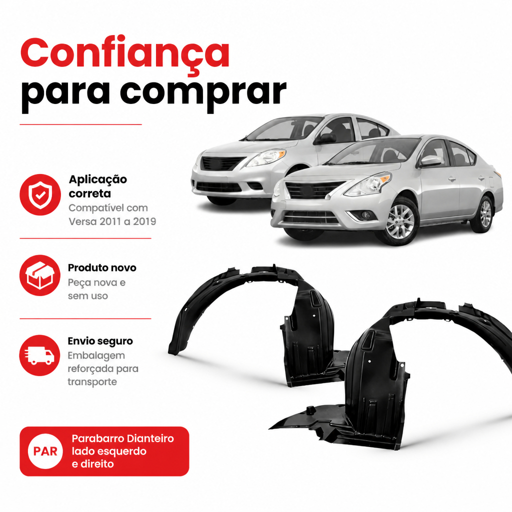 Par/Un Parabarro Dianteiro Versa 2011 2012 2013 2014 2015 2016 2017 2018 2019 Bate Pedra Asa Urubu · foto 2