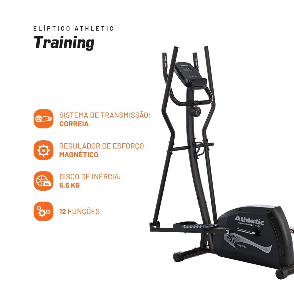 Elíptico Athletic Training 8 Níveis Magnéticos Suporta 140kg Silencioso e sem Impacto para Sua Casa — imagem 2 de 2