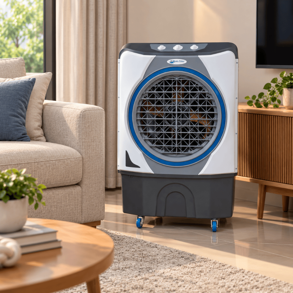 Climatizador De Ar Portátil 45 Litros Com Umidificador Oscilação 3 Velocidades Rodas e Painel Analógico