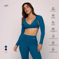 Bolero Fitness Poliamida Manga Longa Academia Esportivo Proteção UV Coleção MatchPoint