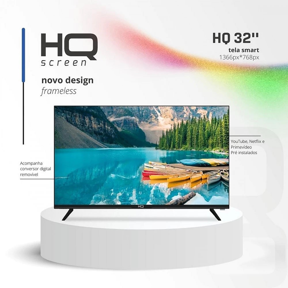 🏠 Smart TV HQ 32" HD LED Android | WiFi HDMI USB + Monitor 📺 — imagem 2 de 2