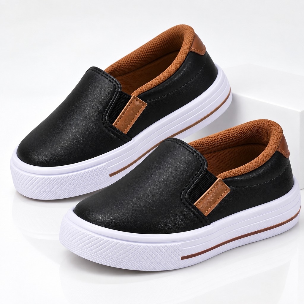 Tênis Slip On Infantil Baby Masculino Para Meninos Calce Fácil