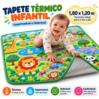 Tapete de Atividades Infantil Bebê Térmico Educativo Lavável Impermeável Dobrável