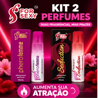 Kit Perfume Afrodisíaco com Feromônios 15ml A Essência da Sedução Amor Feminina Femme e Seduction