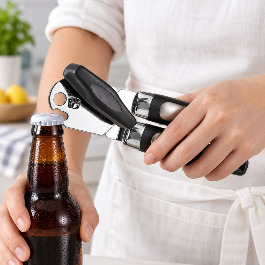 Abridor de Latas Multifuncional e Garrafas Aço Inox 21cm 3 em 1 com Praticidade e Segurança — imagem 2 de 2