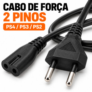 Cabo de Força PS4 PS3 PS2 2 Pinos 1,5m Bivolt 10A