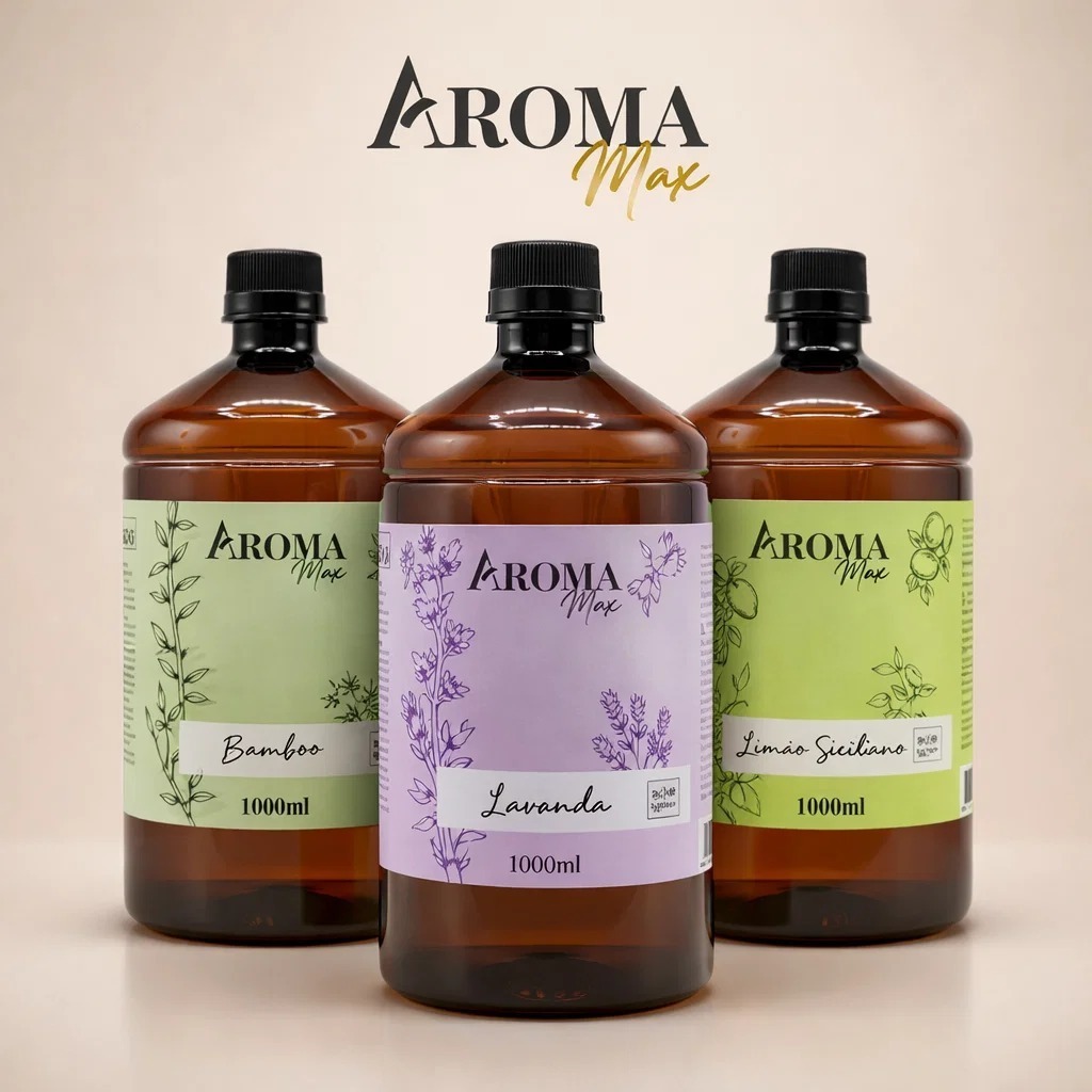 Água Perfumada 1000ml p/ Lençóis, Roupas e Tecidos + Borrifador Aroma Max