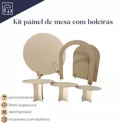 Kit festa, com boleiras, painel redondo (50x50) Painel Romano(38x25) Painel Arco Romano(42x33) Decoração